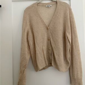 Beige Button-Up Women's Sweater